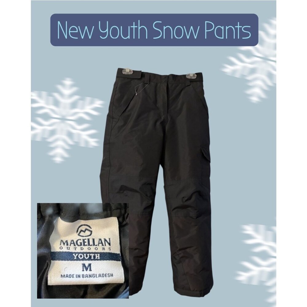 ❄️NEW 🥶SKI PANTS IN BLACK - MAGELLAN OUTDOORS - YOUTH MEDIUM